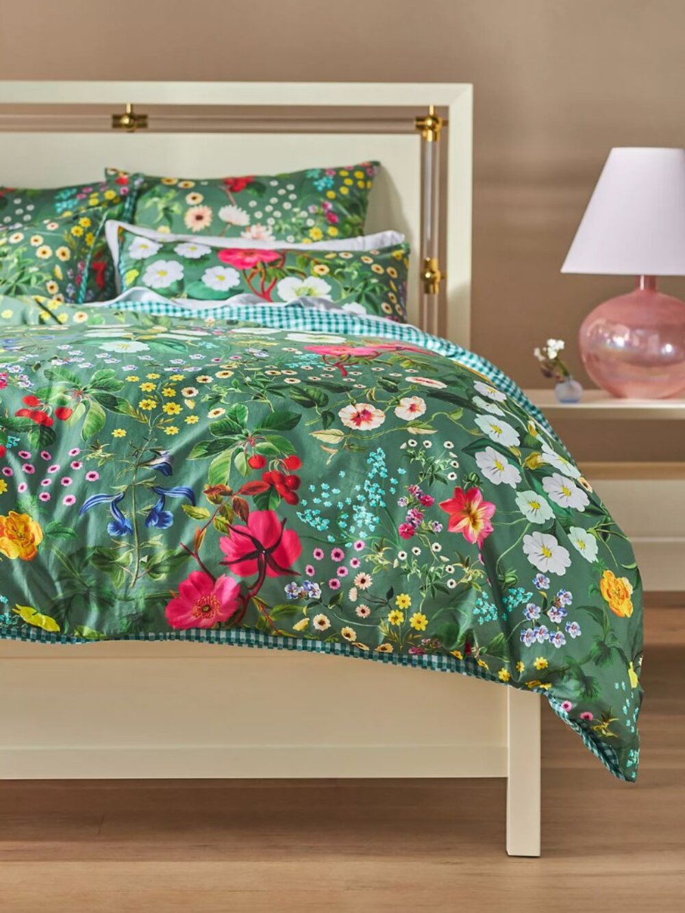 Anthropologie 100% Organic Cotton Sateen Printed King Size Duvet Cover + Shams
